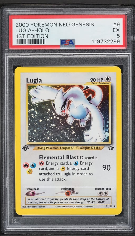2000 Pokemon Neo Genesis 1st Edition Holo Lugia #9 PSA 5 EX