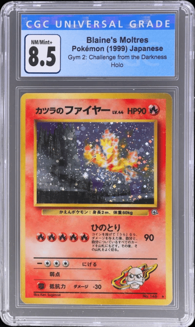 1999 Pokemon Gym 2 Challenge From the Darkness Japanese Holo Blaine's Moltres #146 CGC 8.5