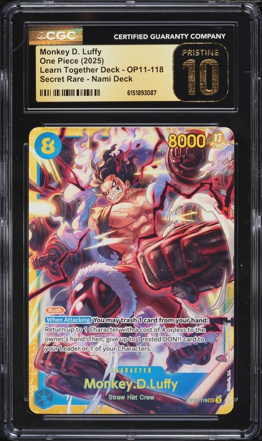 2025 One Piece Learn Together Nami Deck SEC Monkey D. Luffy #OP11-118 CGC 10 PRISTINE