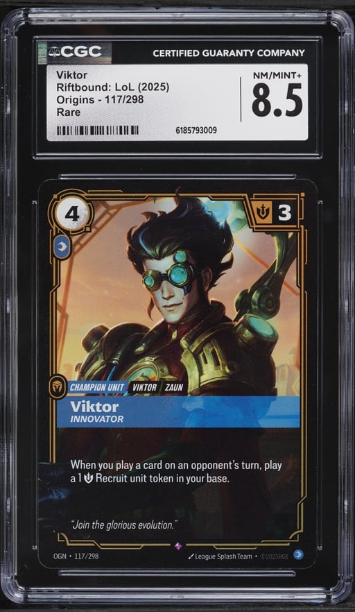 2025 Riftbound League Of Legends LoL Origins Viktor #117 CGC 8.5 NM-MT+