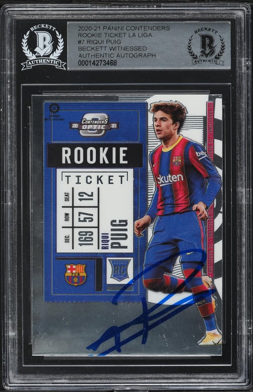 2020 Panini Contenders Ticket La Liga Riqui Puig ROOKIE AUTO #7 BAS BGS AUTH