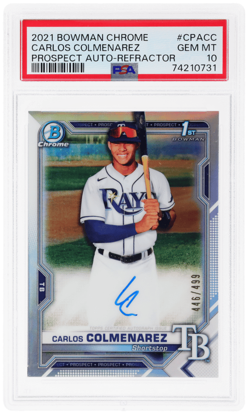 2021 Bowman Chrome Prospect Autograph Refractor Carlos Colmenarez #CPACC 446/499 PSA 10