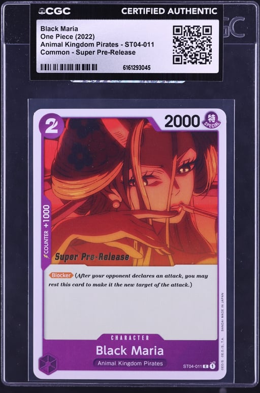 2022 One Piece Animal Kingdom Pirates Super Pre-Release Black Maria #ST04-011 CGC AUTH