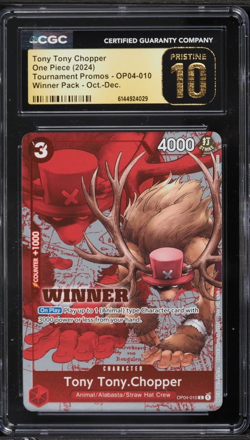 2024 One Piece Tournament Promo Winner Pack Tony Tony Chopper #OP04-010 CGC 10 PRISTINE