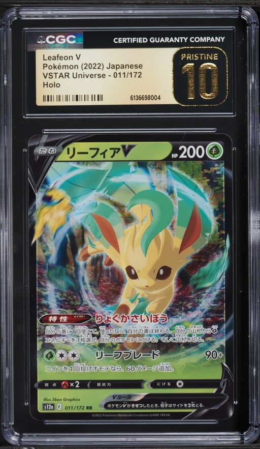 2022 Pokemon Japanese Sword & Shield VSTAR Universe Holo Leafeon V #11 CGC 10 PRISTINE