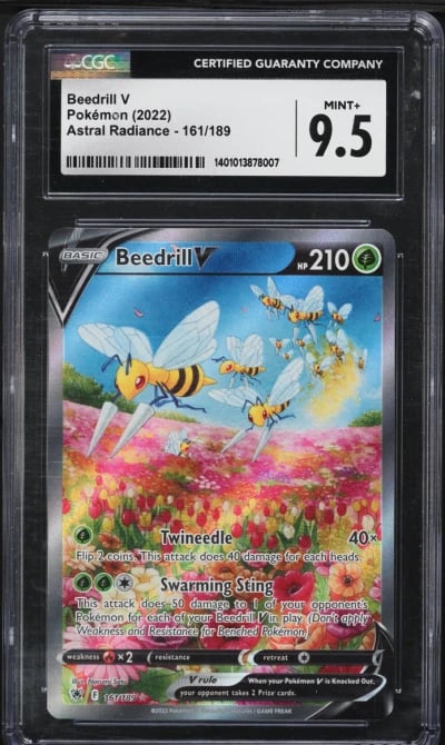 2022 Pokemon Sword & Shield Astral Radiance Alt Art Beedrill V #161 CGC 9.5