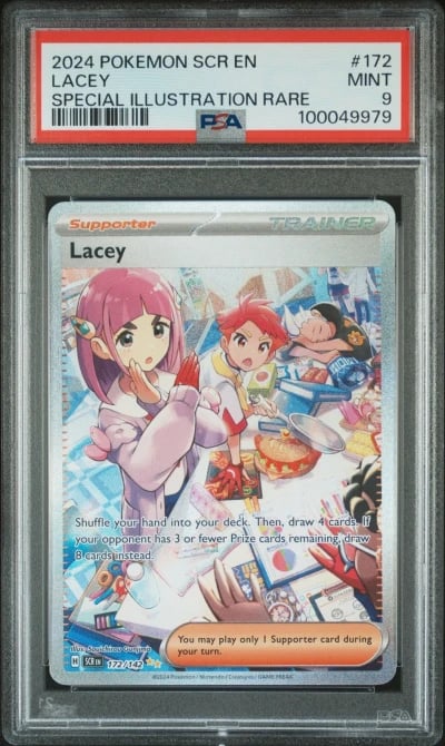 2024 POKEMON SCR EN-STELLAR CROWN SPECIAL ILLUSTRATION RARE #172 LACEY PSA 9