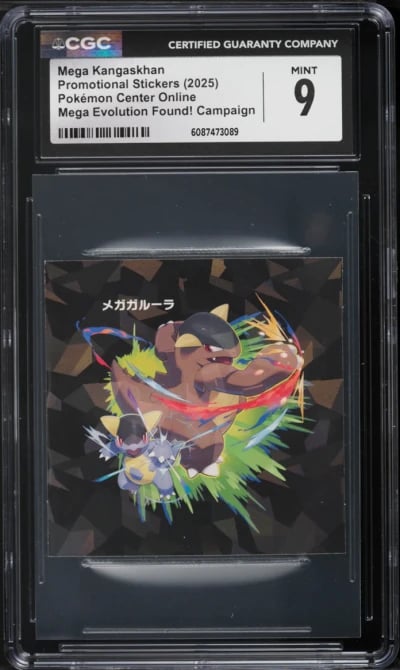 2025 Pokemon Japanese Online Promo Stickers Mega Evolution Found! Mega Kangaskhan CGC 9 MINT