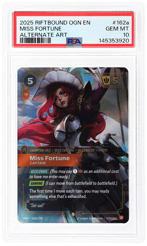 2025 Riftbound: League of Legends Origins Alternate Art Miss Fortune #162a PSA 10