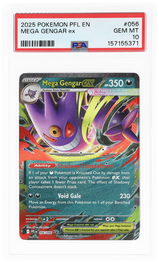 2025 Pokemon Mega Evolution Phantasmal Flames Mega Gengar Ex #056 PSA 10