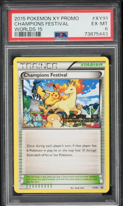 2015 Pokemon XY Promo Worlds '15 Champions Festival #XY91 PSA 6 EXMT
