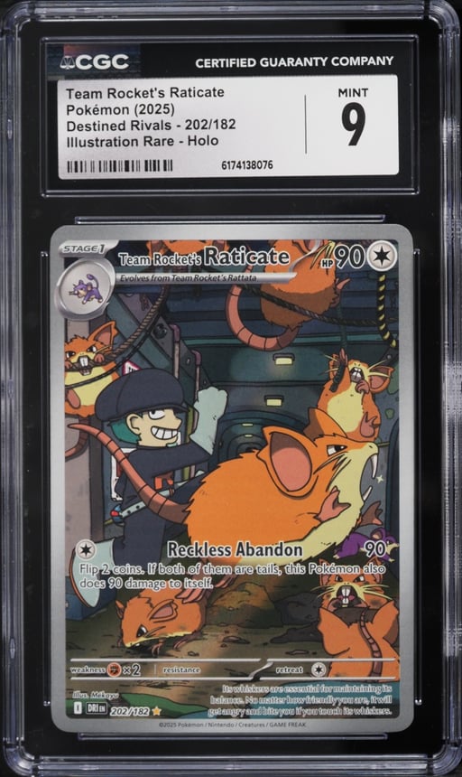 2025 Pokemon Scarlet & Violet Destined Rivals IR Team Rocket's Raticate #202 CGC 9 MINT