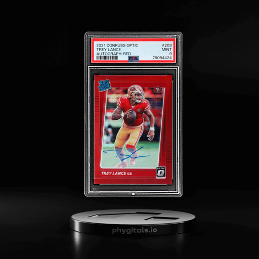 2021 Donruss Optic Rated Rookies Rps Autographs Red Trey Lance #203 60/75 PSA 9