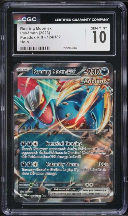 2023 Pokemon Scarlet & Violet Paradox Rift Holo Roaring Moon EX #124 CGC 10 GEM MINT