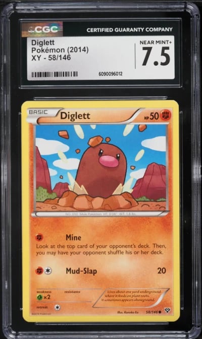 2014 Pokemon XY Diglett #58 CGC 7.5 NRMT+