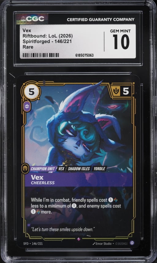 2026 Riftbound League Of Legends Spiritforged Vex #146 CGC 10 GEM MINT