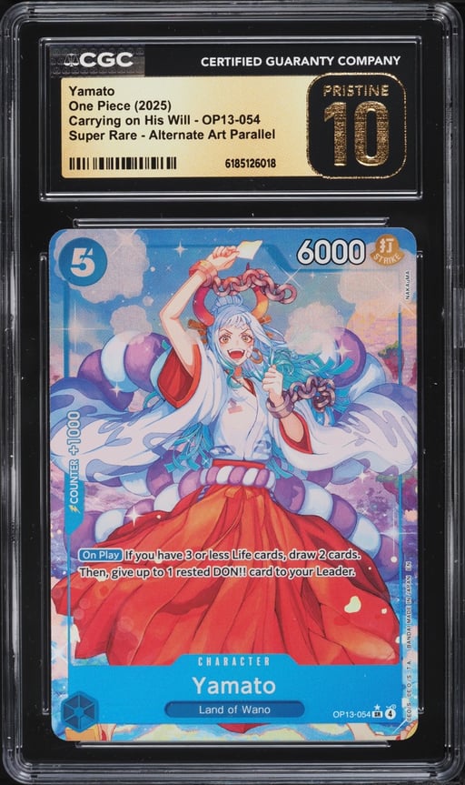 2025 One Piece Carrying On His Will Super Rare Alt Art Yamato #OP13-054 CGC 10 PRISTINE