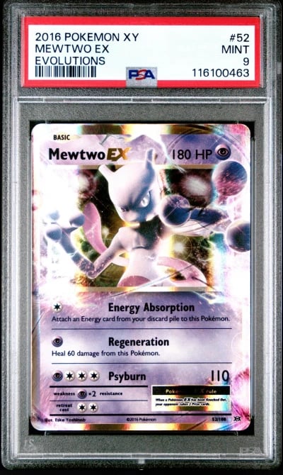 2016 POKEMON XY EVOLUTIONS #52 MEWTWO EX PSA 9
