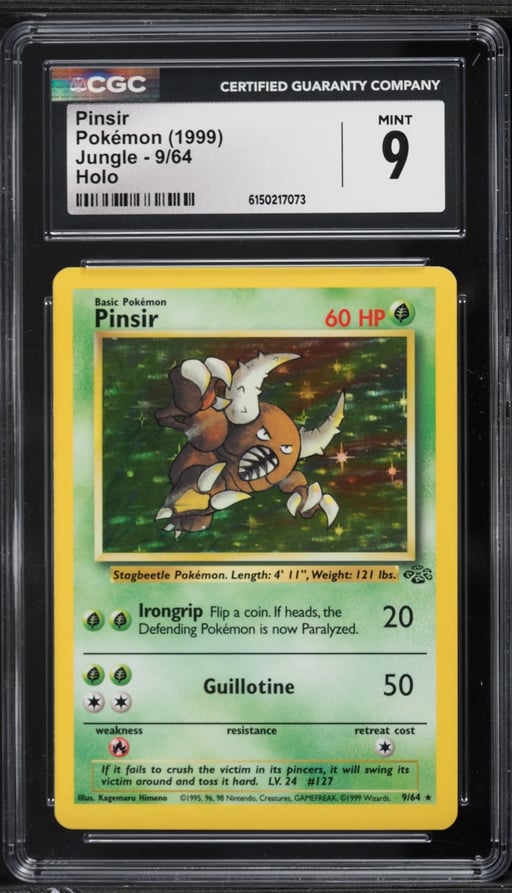 1999 Pokemon Jungle Holo Pinsir #9 CGC 9 MINT