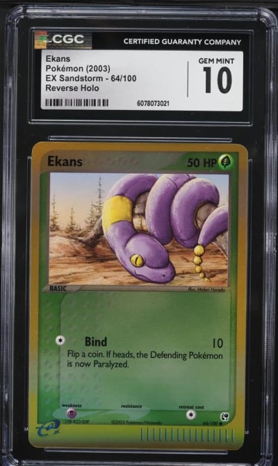 2003 Pokemon EX Sandstorm Reverse Holo Ekans #64 CGC 10 GEM MINT
