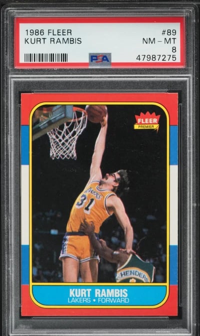 1986 Fleer Basketball Kurt Rambis ROOKIE #89 PSA 8 NM-MT