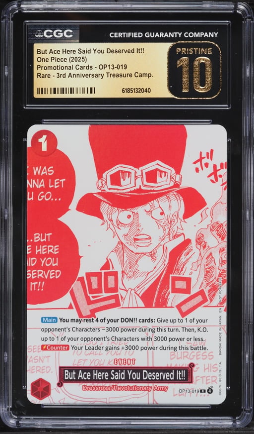 2025 One Piece 3rd Treasure Manga Alt Art But Ace Here Said You Deserved It!! CGC 10 PRISTINE