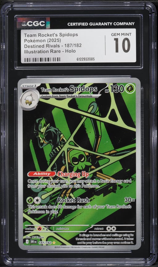 2025 Pokemon Scarlet & Violet Destined Rivals IR Team Rocket's Spidops #187 CGC 10 GEM MINT