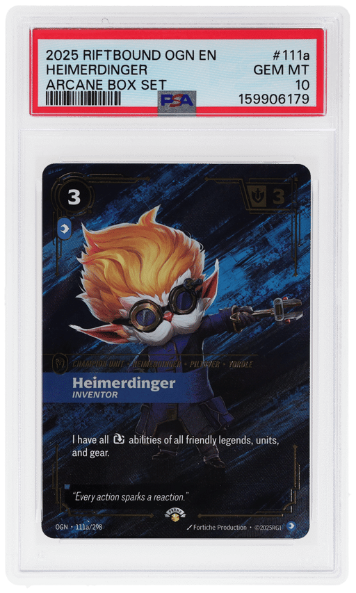 2025 Riftbound League of Legends Origins Arcane Box Set Heimerdinger #111a PSA 10