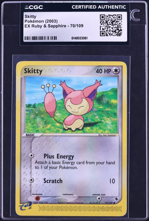 2003 Pokemon EX Ruby & Sapphire Skitty #70 CGC AUTH
