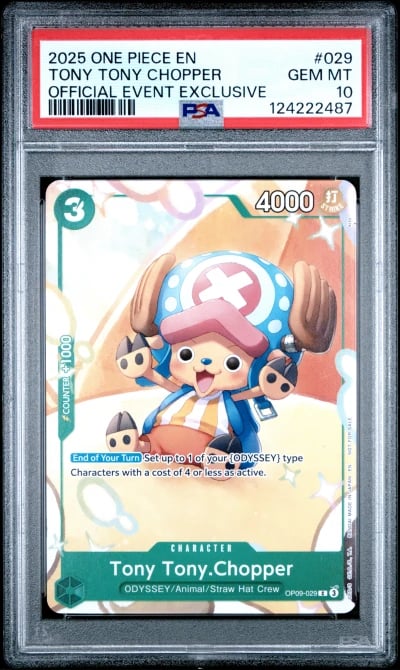 2025 ONE PIECE PROMOS 029 TONY TONY CHOPPER OFFICIAL EVENT EXCLUSIVE PSA 10