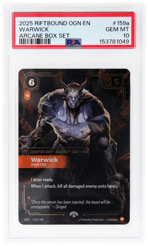 2025 Riftbound League of Legends Origins Arcane Box Set Warwick #159a PSA 10