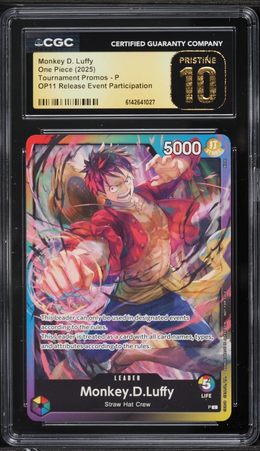 2025 One Piece Promo OP11 Release Event Participation Leader Monkey D. Luffy #P CGC 10 PRISTINE