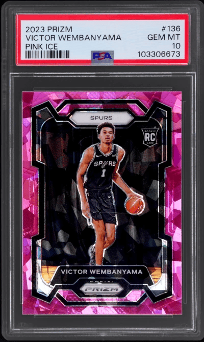2023 Panini Prizm Pink Ice Prizm Victor Wembanyama #136 PSA 10