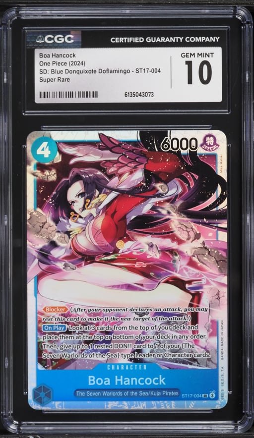 2024 One Piece Japanese Starter Deck Blue Donquixote Doflamingo SR Boa Hancock #ST17-004 CGC 10 GEM MINT