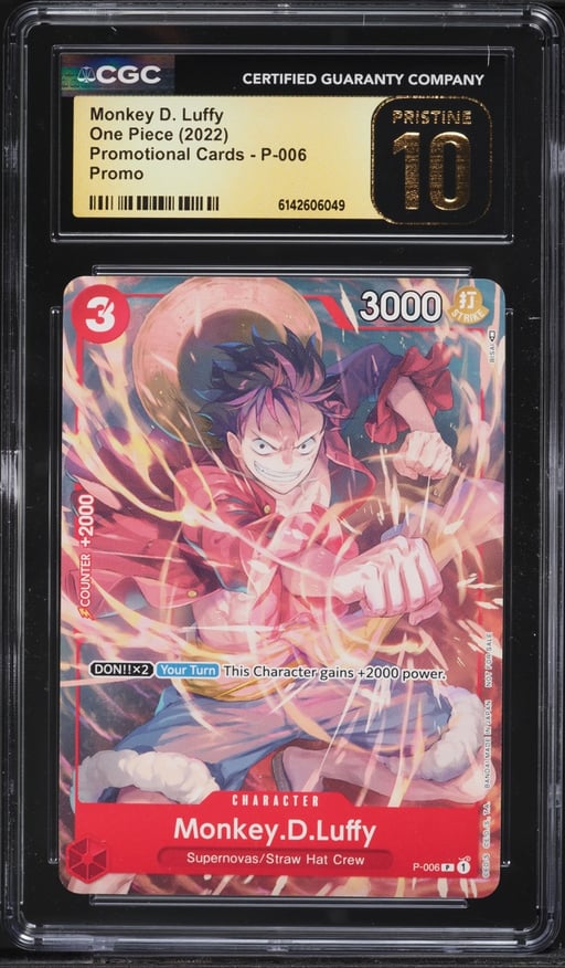 2022 One Piece Promotional Cards Retailer Purchase Bonus Alt Art Monkey D. Luffy #P-006 CGC 10