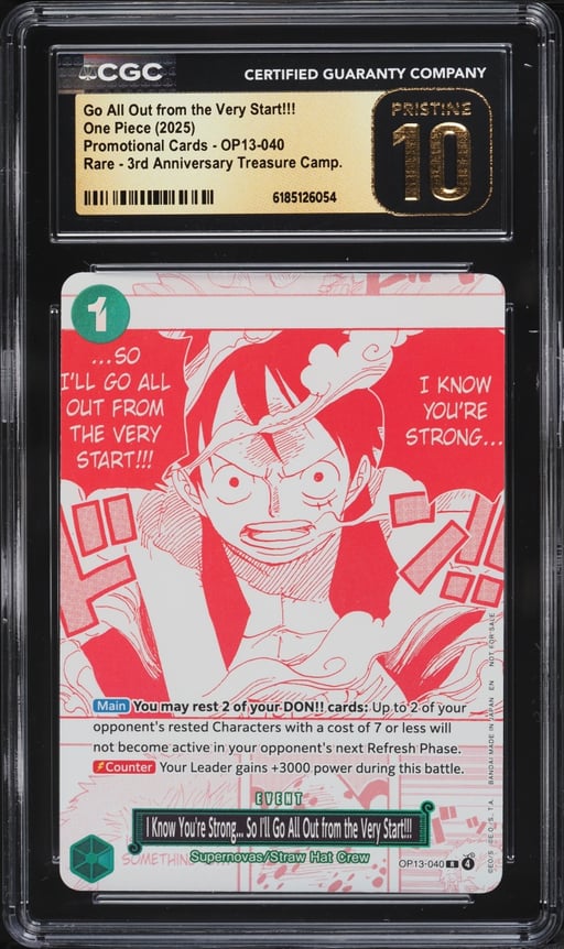 2025 One Piece 3rd Treasure Manga Alt Art Go All Out From The Very Start!!! CGC 10 PRISTINE