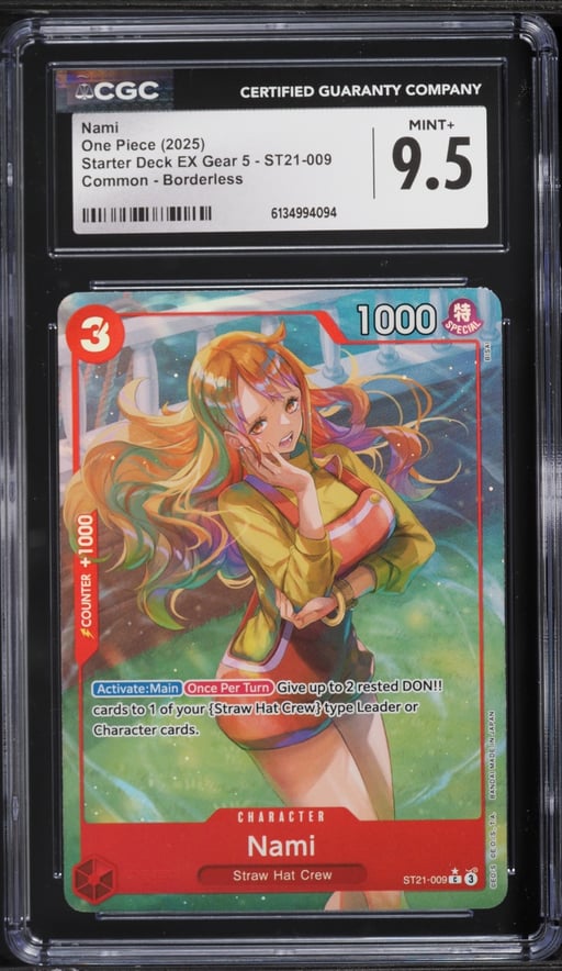 2025 One Piece Starter Deck EX Gear 5 Alt Art Nami #ST21-009 CGC 9.5 MINT+