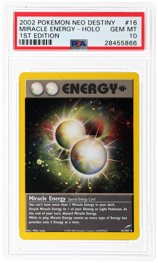 2002 Pokemon Neo Destiny 1st Edition Holo Miracle Energy #16 PSA 10