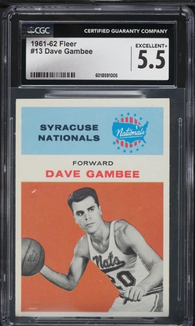 1961 Fleer Basketball Dave Gambee #13 CGC 5.5 EX+