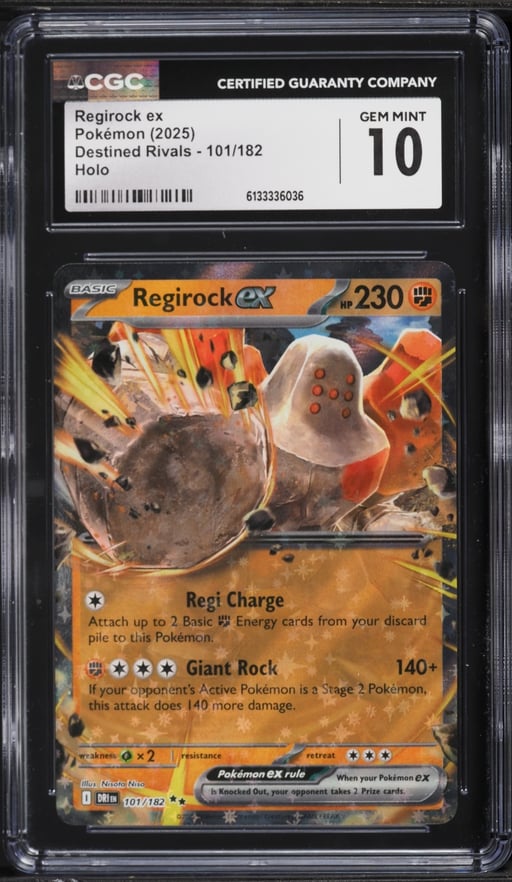 2025 Pokemon Scarlet & Violet Destined Rivals Holo Regirock EX #101 CGC 10 GEM MINT