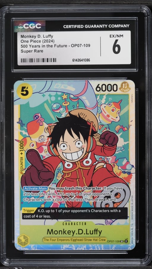 2024 One Piece Japanese 500 Years In The Future SR Monkey D. Luffy #OP07-109 CGC 6 EXMT