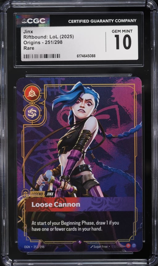 2025 Riftbound League Of Legends LoL Origins Jinx #251 CGC 10 GEM MINT