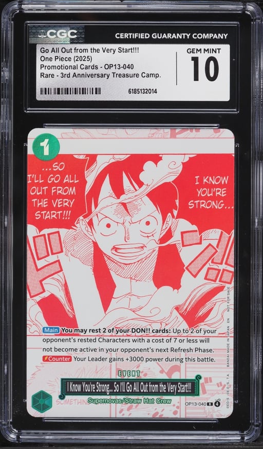 2025 One Piece 3rd Treasure Manga Alt Art Go All Out From The Very Start!!! CGC 10 GEM MINT