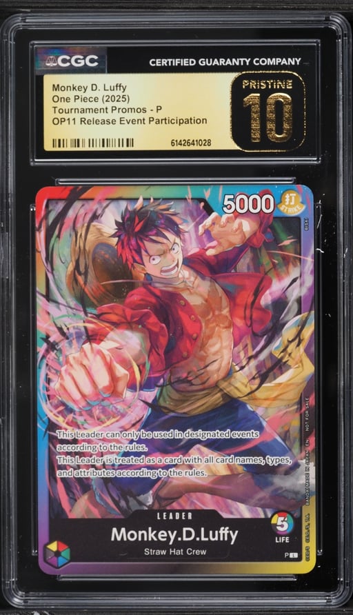 2025 One Piece Promo OP11 Release Event Participation Leader Monkey D. Luffy #P CGC 10 PRISTINE