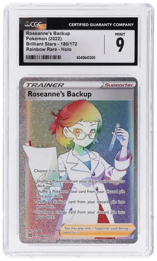 2022 Pokemon Sword and Shield Brilliant Stars Rainbow Rare Roseanne's Backup #180 CGC 9