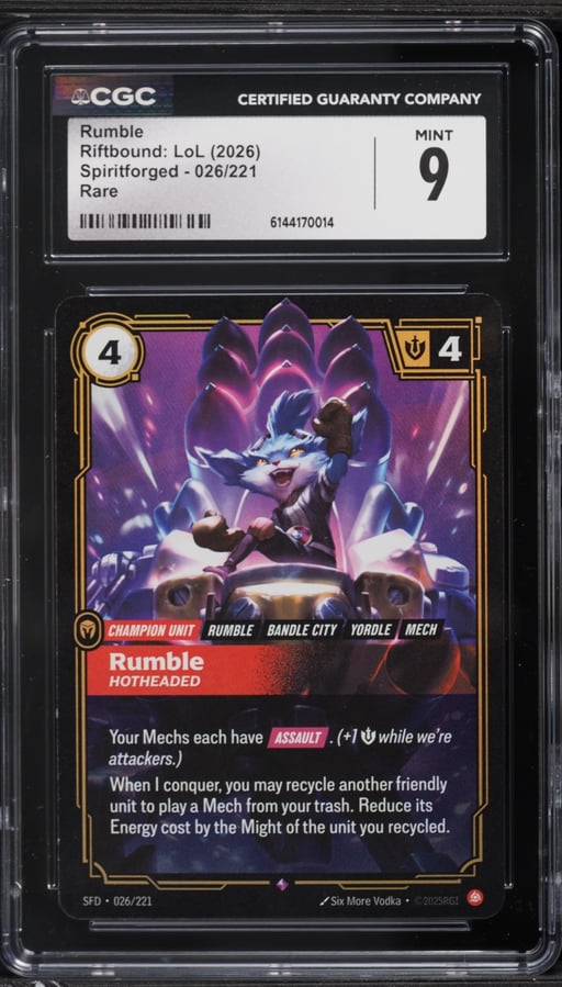 2026 Riftbound League Of Legends Spiritforged Rumble #026 CGC 9 MINT
