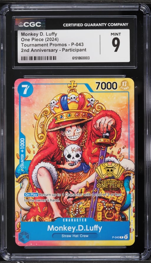 2024 One Piece Promo 2nd Anniversary Participant Monkey D. Luffy #P-043 CGC 9 MINT