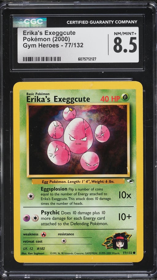 2000 Pokemon Gym Heroes Erika's Exeggcute #77 CGC 8.5 NM-MT+