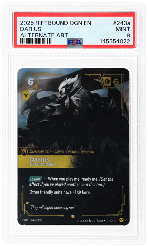 2025 Riftbound: League of Legends Origins Alternate Art Darius #243a PSA 9