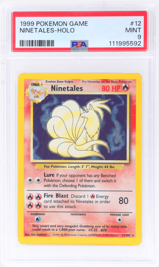 1999 Pokemon Base Set Holo Ninetales #12 PSA 9